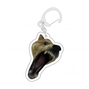 Móc Khóa Gắn Túi Đi Học Hình Chú Chó Shiba Inu Dễ Thương Vui Nhộn Mica Trong Suốt In 2 Mặt, Kích Thước 5cm 1