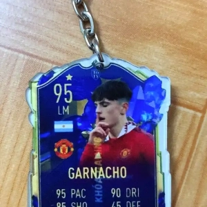 Móc Khóa Garnacho, Balo Chất Liệu Mica Trong Suốt In 2 Mặt, Kích Thước 5cm , Trang Trí Treo Cặp, Balo