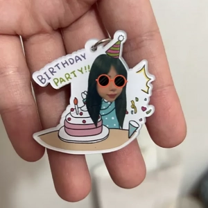 Móc Khóa Gia Đình Cắt Ảnh - Chibi Cho Bé , Quà Tặng Cho Bạn Thân, Bạn Trai, Bạn Gái, Người Yêu, Làm Theo Yêu Cầu, Chất Liệu Mica Trong Suốt In 2 Mặt, Kích Thước 5cm , Trang Trí Treo Cặp, Balo