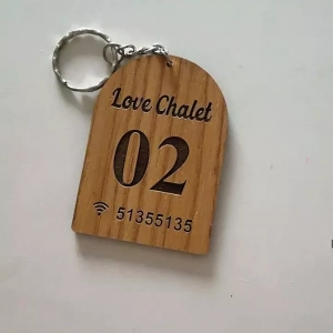 Móc Khóa Gỗ Khắc Laser Số Phòng, Logo, Tên Khách Sạn, Nhà Nghỉ, Homestay, Motel, Hotel 1