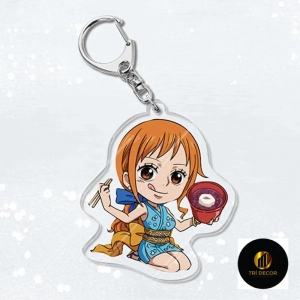 Móc Khóa Hai Mặt Hình Nhân Vật Luffy Zoro Sanji Trong One Piece 1