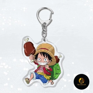 Móc Khóa Hai Mặt Hình Nhân Vật Luffy Zoro Sanji Trong One Piece