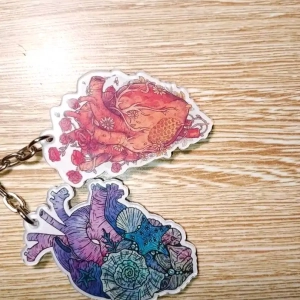 Móc Khóa Heart Of The Ocean Trái Tim Của Đại Dương Acrylic Móc Khóa Cho Túi Mặt Dây Chuyền Phụ Kiện Hình Trái Tim