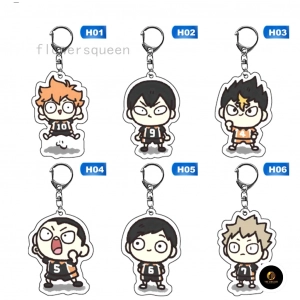 Móc Khóa Hình Nhân Vật Anime Haikyuu Dễ Thương, Theo Yêu Cầu Mica Trong Suốt In 2 Mặt , Trang Trí Treo Cặp, Balo 1