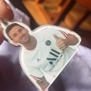 Móc Khóa In Hình Cầu Thủ Messi, In Theo Yêu Cầu Mica Trong Suốt In 2 Mặt , Trang Trí Treo Cặp, Balo 1