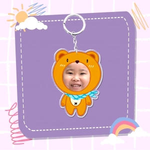 Móc Khóa In Theo Yêu Cầu Ghép Mặt Một Người Chibi Dễ Thương Đáng Yêu Có Hộp Quà Tặng Bạn Bè, Người Thân, Làm Theo Yêu Cầu Mica Trong Suốt In 2 Mặt , Trang Trí Treo Cặp, Balo 1