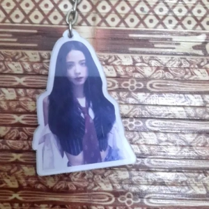 Móc Khóa Jisoo Hai Mặt , Theo Yêu Cầu Mica Trong Suốt In 2 Mặt , Trang Trí Treo Cặp, Balo