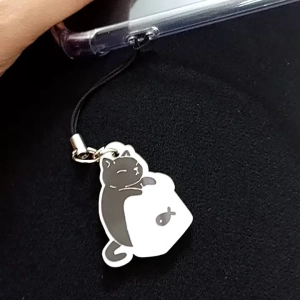 Móc Khóa Kèm Dây Treo Điện Thoại Coffee Cute Cat Mèo Cute, Theo Yêu Cầu Mica Trong Suốt In 2 Mặt , Trang Trí Treo Cặp, Balo