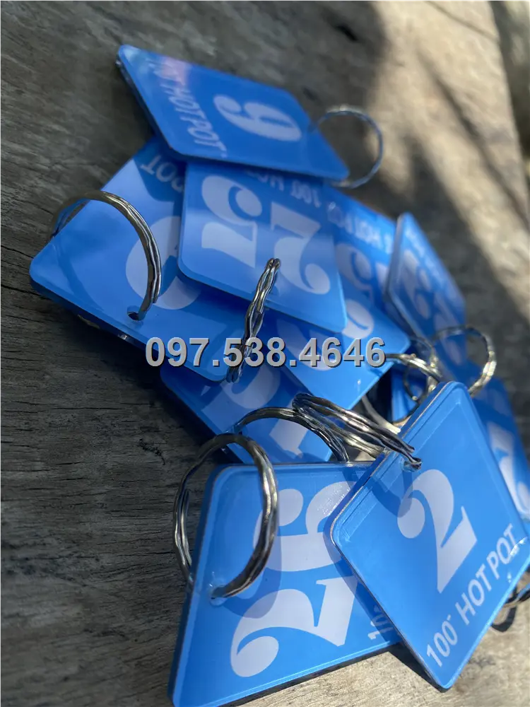 Móc Khóa Khách Sạn, Hotel, Mote, Homestay Mẩu Hình Chữ Nhật, Màu Xanh Lam,Làm Theo Yêu Cầu , Giá Xưởng, Cắt Laser, Mica Trong Suốt Dày 4mm , kích thước 4.5x5.5 cm , Giá Tận Gốc, Free Ship Từ 30 Cái 6 Móc Khóa Khách Sạn, Hotel, Mote, Homestay Mẩu Hình Chữ Nhật, Màu Xanh Lam,Làm Theo Yêu Cầu , Giá Xưởng, Cắt Laser, Mica Trong Suốt Dày 4mm , kích thước 4.5x5.5 cm , Giá Tận Gốc, Free Ship Từ 30 Cái - Ảnh 6