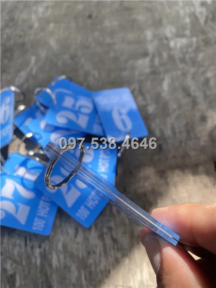 Móc Khóa Khách Sạn, Hotel, Mote, Homestay Mẩu Hình Chữ Nhật, Màu Xanh Lam,Làm Theo Yêu Cầu , Giá Xưởng, Cắt Laser, Mica Trong Suốt Dày 4mm , kích thước 4.5x5.5 cm , Giá Tận Gốc, Free Ship Từ 30 Cái 4 Móc Khóa Khách Sạn, Hotel, Mote, Homestay Mẩu Hình Chữ Nhật, Màu Xanh Lam,Làm Theo Yêu Cầu , Giá Xưởng, Cắt Laser, Mica Trong Suốt Dày 4mm , kích thước 4.5x5.5 cm , Giá Tận Gốc, Free Ship Từ 30 Cái - Ảnh 4