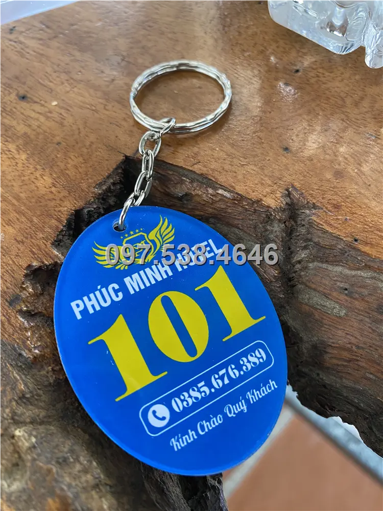 Móc Khóa Khách Sạn, Hotel, Mote, Homestay Theo Yêu Cầu hình oval elip màu xanh dương , Giá Xưởng, Cắt Laser, Mica Trong Suốt Dày 4mm , kích thước 4.5x5.5 cm , Giá Tận Gốc, Free Ship Từ 30 Cái 2 Móc Khóa Khách Sạn, Hotel, Mote, Homestay Theo Yêu Cầu hình oval elip màu xanh dương , Giá Xưởng, Cắt Laser, Mica Trong Suốt Dày 4mm , kích thước 4.5x5.5 cm , Giá Tận Gốc, Free Ship Từ 30 Cái - Ảnh 2