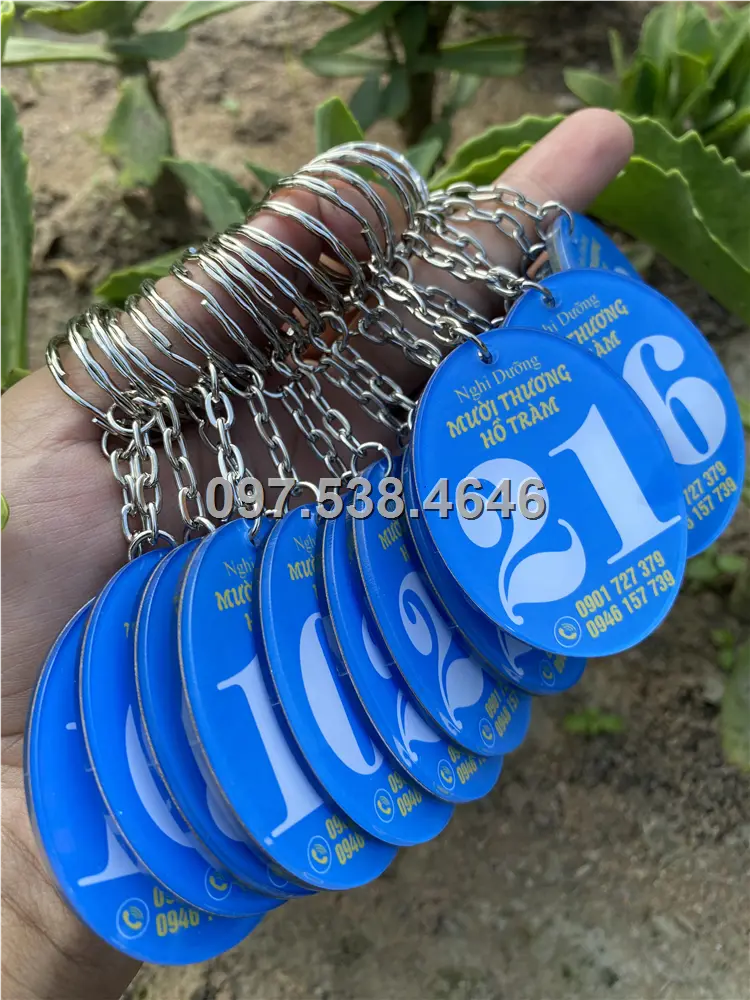 Móc Khóa Khách Sạn, Hotel, Mote, Homestay Theo Yêu Cầu hình oval elip màu xanh dương , Giá Xưởng, Cắt Laser, Mica Trong Suốt Dày 4mm , kích thước 4.5x5.5 cm , Giá Tận Gốc, Free Ship Từ 30 Cái 3 Móc Khóa Khách Sạn, Hotel, Mote, Homestay Theo Yêu Cầu hình oval elip màu xanh dương , Giá Xưởng, Cắt Laser, Mica Trong Suốt Dày 4mm , kích thước 4.5x5.5 cm , Giá Tận Gốc, Free Ship Từ 30 Cái - Ảnh 3