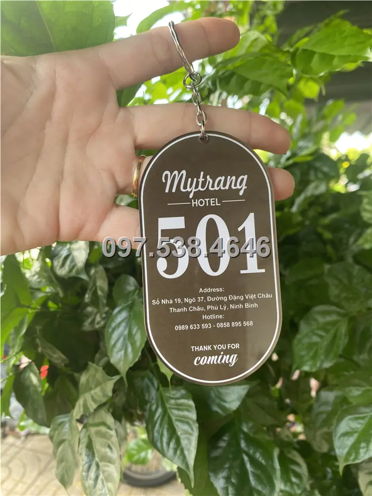 Móc Khóa Khách Sạn, Hotel, Mote, Homestay Mẩu Hình Bầu Dục Màu Mâu ,Làm Theo Yêu Cầu , Giá Xưởng, Cắt Laser, Mica Trong Suốt Dày 4mm , kích thước 4.5x5.5 cm , Giá Tận Gốc, Free Ship Từ 30 Cái 8 Móc Khóa Khách Sạn, Hotel, Mote, Homestay Mẩu Hình Bầu Dục Màu Mâu ,Làm Theo Yêu Cầu , Giá Xưởng, Cắt Laser, Mica Trong Suốt Dày 4mm , kích thước 4.5x5.5 cm , Giá Tận Gốc, Free Ship Từ 30 Cái - Ảnh 8