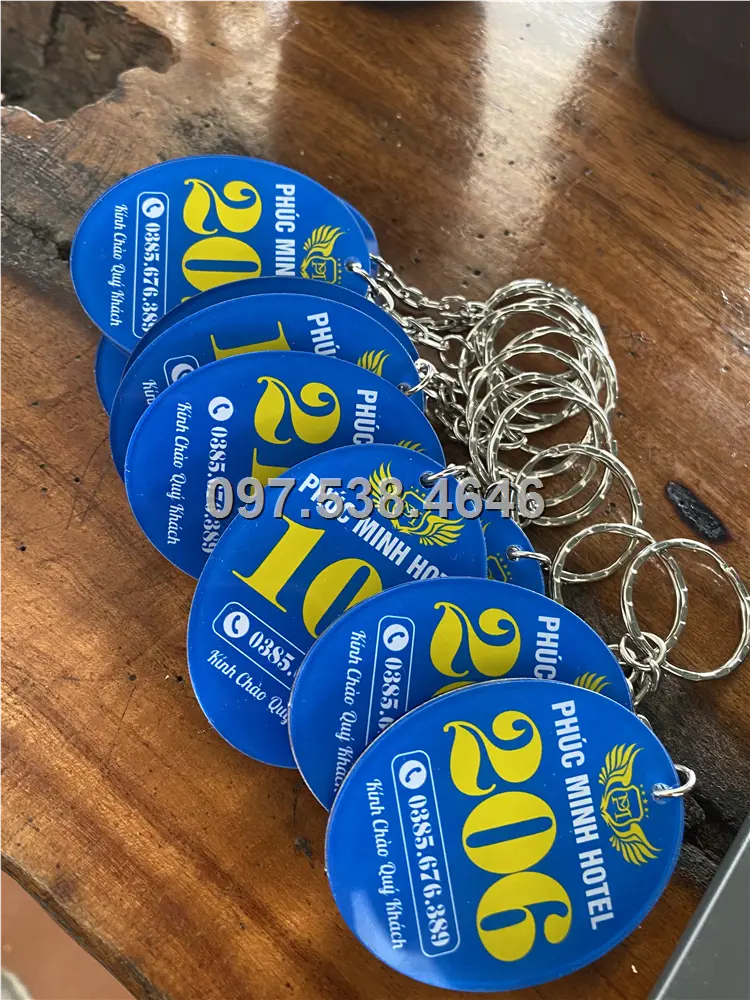 Móc Khóa Khách Sạn, Hotel, Mote, Homestay Theo Yêu Cầu hình oval elip màu xanh dương , Giá Xưởng, Cắt Laser, Mica Trong Suốt Dày 4mm , kích thước 4.5x5.5 cm , Giá Tận Gốc, Free Ship Từ 30 Cái 3 Móc Khóa Khách Sạn, Hotel, Mote, Homestay Theo Yêu Cầu hình oval elip màu xanh dương , Giá Xưởng, Cắt Laser, Mica Trong Suốt Dày 4mm , kích thước 4.5x5.5 cm , Giá Tận Gốc, Free Ship Từ 30 Cái - Ảnh 3
