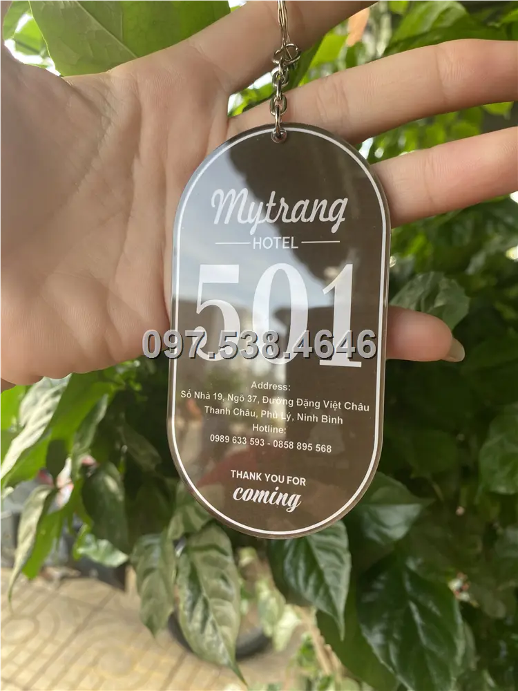 Móc Khóa Khách Sạn, Hotel, Mote, Homestay Mẩu Hình Bầu Dục Màu Mâu ,Làm Theo Yêu Cầu , Giá Xưởng, Cắt Laser, Mica Trong Suốt Dày 4mm , kích thước 4.5x5.5 cm , Giá Tận Gốc, Free Ship Từ 30 Cái 6 Móc Khóa Khách Sạn, Hotel, Mote, Homestay Mẩu Hình Bầu Dục Màu Mâu ,Làm Theo Yêu Cầu , Giá Xưởng, Cắt Laser, Mica Trong Suốt Dày 4mm , kích thước 4.5x5.5 cm , Giá Tận Gốc, Free Ship Từ 30 Cái - Ảnh 6