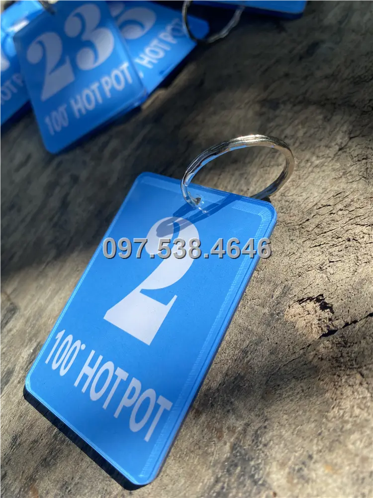 Móc Khóa Khách Sạn, Hotel, Mote, Homestay Mẩu Hình Chữ Nhật, Màu Xanh Lam,Làm Theo Yêu Cầu , Giá Xưởng, Cắt Laser, Mica Trong Suốt Dày 4mm , kích thước 4.5x5.5 cm , Giá Tận Gốc, Free Ship Từ 30 Cái 1 Móc Khóa Khách Sạn, Hotel, Mote, Homestay Mẩu Hình Chữ Nhật, Màu Xanh Lam,Làm Theo Yêu Cầu , Giá Xưởng, Cắt Laser, Mica Trong Suốt Dày 4mm , kích thước 4.5x5.5 cm , Giá Tận Gốc, Free Ship Từ 30 Cái