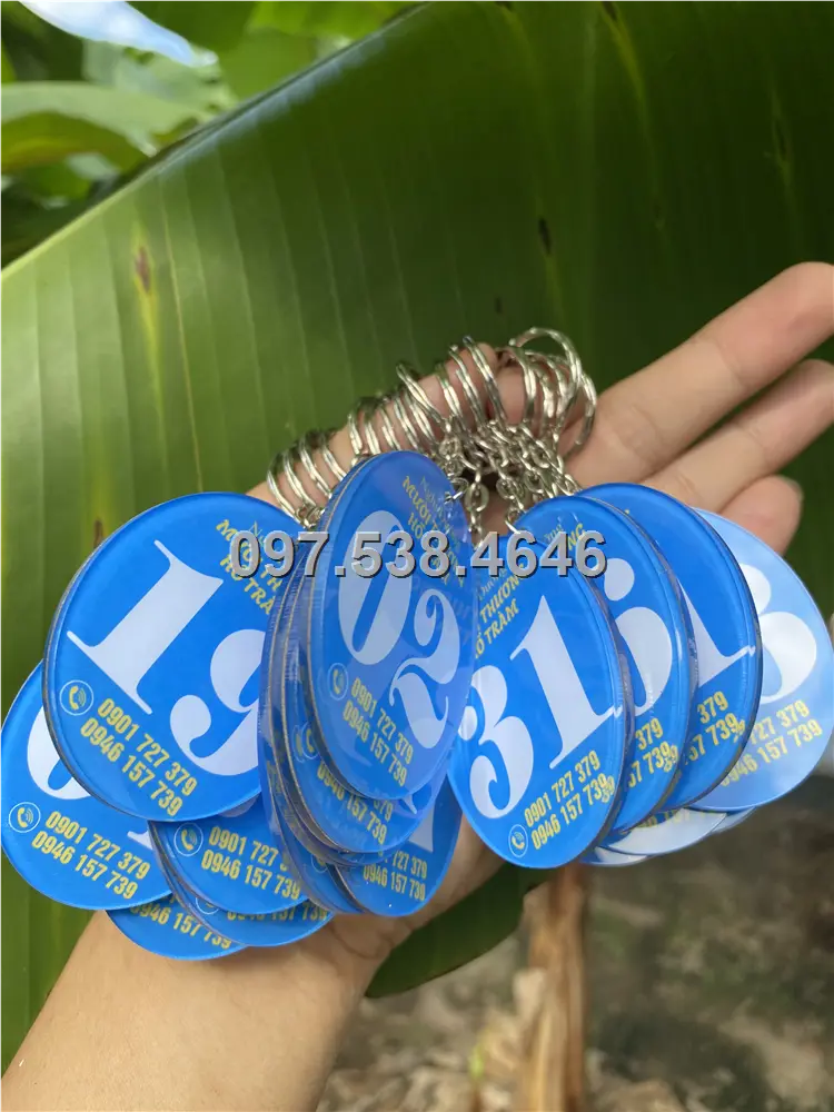 Móc Khóa Khách Sạn, Hotel, Mote, Homestay Theo Yêu Cầu hình oval elip màu xanh dương , Giá Xưởng, Cắt Laser, Mica Trong Suốt Dày 4mm , kích thước 4.5x5.5 cm , Giá Tận Gốc, Free Ship Từ 30 Cái 6 Móc Khóa Khách Sạn, Hotel, Mote, Homestay Theo Yêu Cầu hình oval elip màu xanh dương , Giá Xưởng, Cắt Laser, Mica Trong Suốt Dày 4mm , kích thước 4.5x5.5 cm , Giá Tận Gốc, Free Ship Từ 30 Cái - Ảnh 6