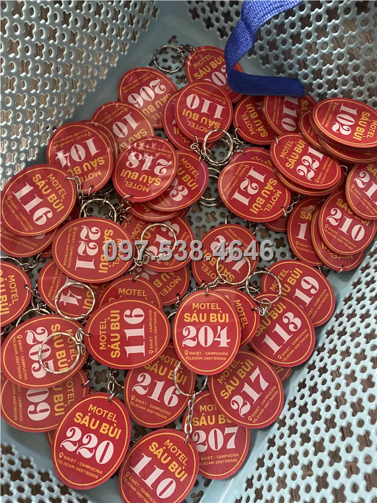 Móc Khóa Khách Sạn, Hotel, Mote, Homestay Theo Yêu Cầu oval elip màu đỏ , Giá Xưởng, Cắt Laser, Mica Trong Suốt Dày 4mm , kích thước 4.5x5.5 cm , Giá Tận Gốc, Free Ship Từ 30 Cái 7 Móc Khóa Khách Sạn, Hotel, Mote, Homestay Theo Yêu Cầu oval elip màu đỏ , Giá Xưởng, Cắt Laser, Mica Trong Suốt Dày 4mm , kích thước 4.5x5.5 cm , Giá Tận Gốc, Free Ship Từ 30 Cái - Ảnh 7