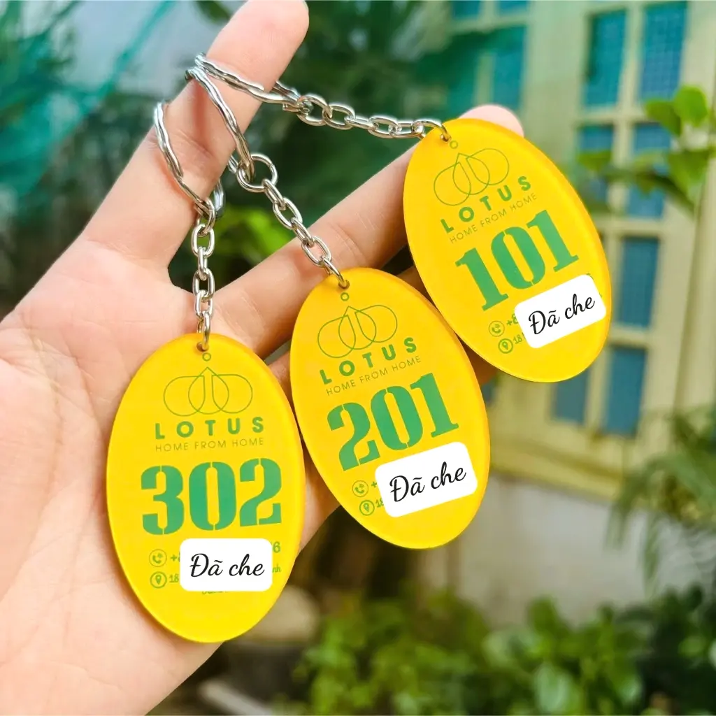 Móc Khóa Khách Sạn Mica Trong 2 Mặt, Hình Elip Và Oval Đa Dạng Màu, Tên Khách Sạn, Nhà Nghỉ, Homestay, Motel, Hotel In Theo Yêu Cầu 4 Móc Khóa Khách Sạn Mica Trong 2 Mặt, Hình Elip Và Oval Đa Dạng Màu, Tên Khách Sạn, Nhà Nghỉ, Homestay, Motel, Hotel In Theo Yêu Cầu 3
