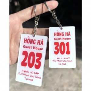 Móc Khóa Khách Sạn Mica Trong 2 Mặt, Hình Chữ Nhật Số Phòng, Logo, Tên Khách Sạn, Nhà Nghỉ, Homestay, Motel, Hotel In Theo Yêu Cầu