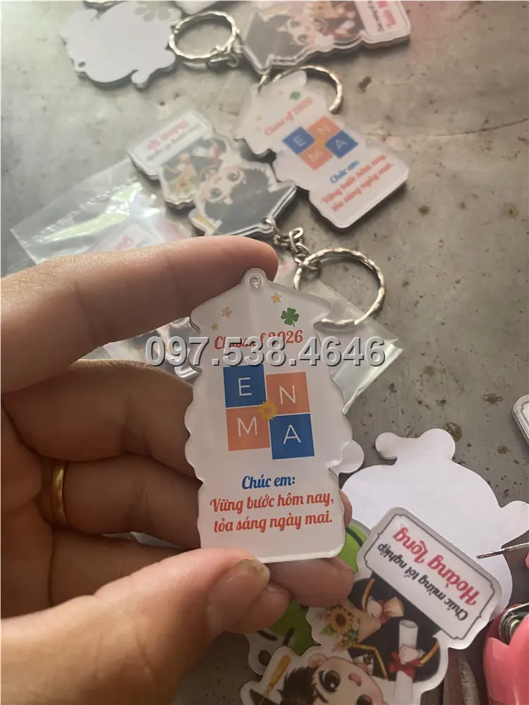 Móc Khóa Logo Treo Theo Yêu Cầu tại Cần Thơ , Giá Xưởng, Cắt Laser, Mica Trong Suốt Dày 4mm , kích thước 4.5x5.5 cm , Giá Tận Gốc, Free Ship Từ 30 Cái 6 Móc Khóa Logo Treo Theo Yêu Cầu tại Cần Thơ , Giá Xưởng, Cắt Laser, Mica Trong Suốt Dày 4mm , kích thước 4.5x5.5 cm , Giá Tận Gốc, Free Ship Từ 30 Cái - Ảnh 6