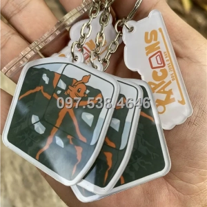 Móc Khóa Logo Treo Theo Yêu Cầu tại Cà Mau , Giá Xưởng, Cắt Laser, Mica Trong Suốt Dày 4mm , kích thước 4.5x5.5 cm , Giá Tận Gốc, Free Ship Từ 30 Cái