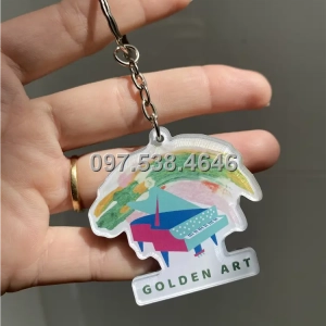 Móc Khóa Logo Treo Theo Yêu Cầu tại Đà Nẵng , Giá Xưởng, Cắt Laser, Mica Trong Suốt Dày 4mm , kích thước 4.5x5.5 cm , Giá Tận Gốc, Free Ship Từ 30 Cái
