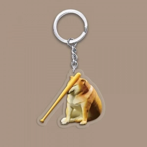 Móc Khóa Meme Chó Vàng Chó Pikachu Chó Ếch Chó Vô Tri Phụ Kiện Trang Trí Túi Xách Balo 1