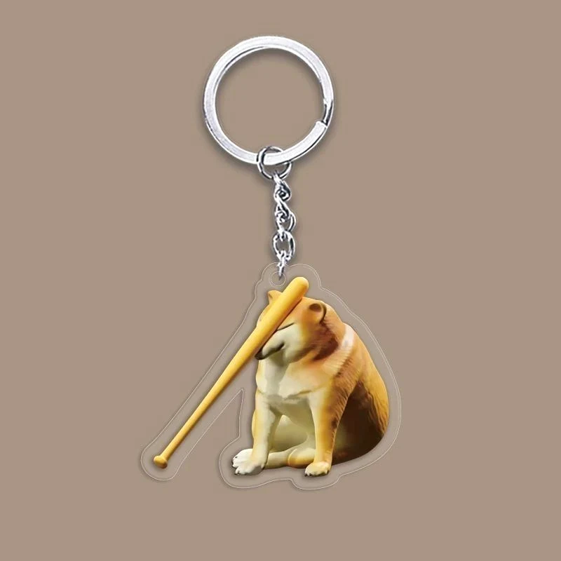 Móc Khóa Meme Chó Vàng Chó Pikachu Chó Ếch Chó Vô Tri Phụ Kiện Trang Trí Túi Xách Balo 1