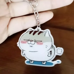 Móc Khóa Mèo Ami Bụng Bự Xinh Xắn Cute Tặng Người Thân, Bạn Bè, Làm Theo Yêu Cầu, Chất Liệu Mica Trong Suốt In 2 Mặt, Kích Thước 5cm , Trang Trí Treo Cặp, Balo