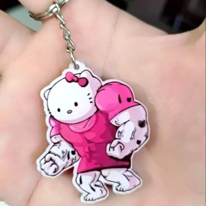 Móc Khoá Mèo Hello Kitty Cơ Bắp Đô Con Lực Lưỡng Đáng Yêu Dễ Thương, Móc Khóa Treo Cặp. Balo In Theo Yêu Cầu 9