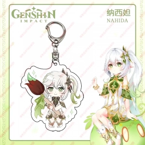 Móc Khóa Mica Anime Keychain Genshin Impact Grass God Nahida, Mica Trong Suốt In 2 Mặt, Kích Thước 5cm , Trang Trí Treo Cặp, Balo 1