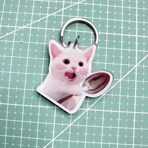 Móc Khoá Mica Mèo Meme Cute Đáng Yêu, Mỹ Diệu, Meme Quà Tặng Bạn Bè, Chất Liệu Mica Trong Suốt In 2 Mặt, Kích Thước 5cm , Trang Trí Treo Cặp, Balo 1