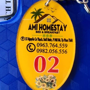 Móc Khóa Mica Trong 2 Mặt Số Phòng, Logo, Tên Khách Sạn, Nhà Nghỉ, Homestay, Motel, Hotel In Theo Yêu Cầu,đa Dạng Mẫu Mã 1
