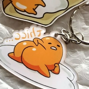 Móc Khóa Mica Trong Suốt Arcrylic In Hoạt Hình Gudetama Siêu Dễ Thương Trang Trí Túi Xác Ba Lô Làm Quà Tặng