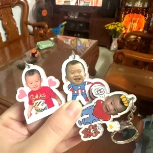 Móc Khoá Móc Chìa Khóa Đáng Yêu Cho Bé Cắt Ảnh Theo Yêu Cầu In Hình Cute, Chất Liệu Mica Trong Suốt In 2 Mặt, Kích Thước 5cm , Trang Trí Treo Cặp, Balo Quà 8/3 Quà Tặng Cho Phụ Nữ, Người Yêu, Bạn Gái, Tặng Mẹ In Theo Yêu Cầu
