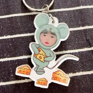 Móc Khóa Một Người Ghép Mặt 12 Con Giáp Chibi Theo Yêu Cầu Đáng Yêu Dễ Thương Đáng Yêu