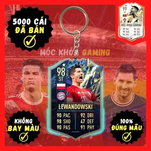Móc Khóa Robert Lewandowski Dễ Thương Làm Quà Tặng Bạn Bè, Chất Liệu Mica Trong Suốt In 2 Mặt, Kích Thước 5cm , Trang Trí Treo Cặp, Balo 1