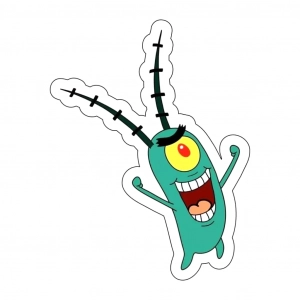Móc Khoá " Tiểu Trùm Plankton " Tặng Người Thân, Bạn Bè, Làm Theo Yêu Cầu, Chất Liệu Mica Trong Suốt In 2 Mặt, Kích Thước 5cm , Trang Trí Treo Cặp, Balo 1