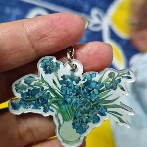 Móc Khóa Vincent Van Gogh Oil Painting Tranh Sơn Dầu Đêm Đầy Sao Hoa Hướng Dương, Trang Trí Treo Cặp, Balo In Theo Yêu Cầu