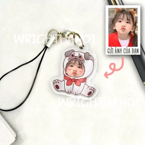 Móc Treo Dây Treo Điện Thoại In Theo Yêu Cầu Ghép Mặt Linh Thú Cute Cặp Đôi, Mẹ Và Bé , Phụ Kiện Điện Thoại, In Theo Yêu Cầu Chất Liệu Mica Trong Suốt In 2 Mặt, Kích Thước 5cm 1