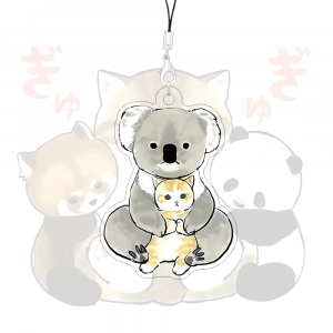 Móc Treo Dây Treo Điện Thoại Mifusand Mèo Gấu Trúc Koala Dây Acrylic Mặt Dây Chuyền Hoạt Hình Túi Quyến Rũ, In Theo Yêu Cầu Chất Liệu Mica Trong Suốt In 2 Mặt, Kích Thước 5cm 1