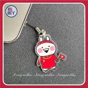 Móc Treo Dây Treo Điện Thoại Việt Nam, Yêu Nước Việt Nam , Phụ Kiện Điện Thoại, In Theo Yêu Cầu Chất Liệu Mica Trong Suốt In 2 Mặt, Kích Thước 5cm 1