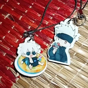 Móc Treo Điện Thoại, Dây Đeo Điện Thoại, Móc Khóa Acrylic Jujutsu Kaisen Gojo Satoru Anime Chibi Cute Theo Yêu Cầu Mica Trong Suốt In 2 Mặt , Trang Trí Treo Cặp, Balo 1