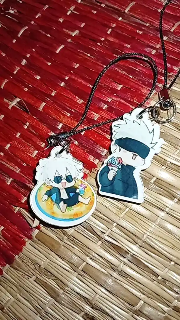 Móc Treo Điện Thoại, Dây Đeo Điện Thoại, Móc Khóa Acrylic Jujutsu Kaisen Gojo Satoru Anime Chibi Cute Theo Yêu Cầu Mica Trong Suốt In 2 Mặt , Trang Trí Treo Cặp, Balo 1