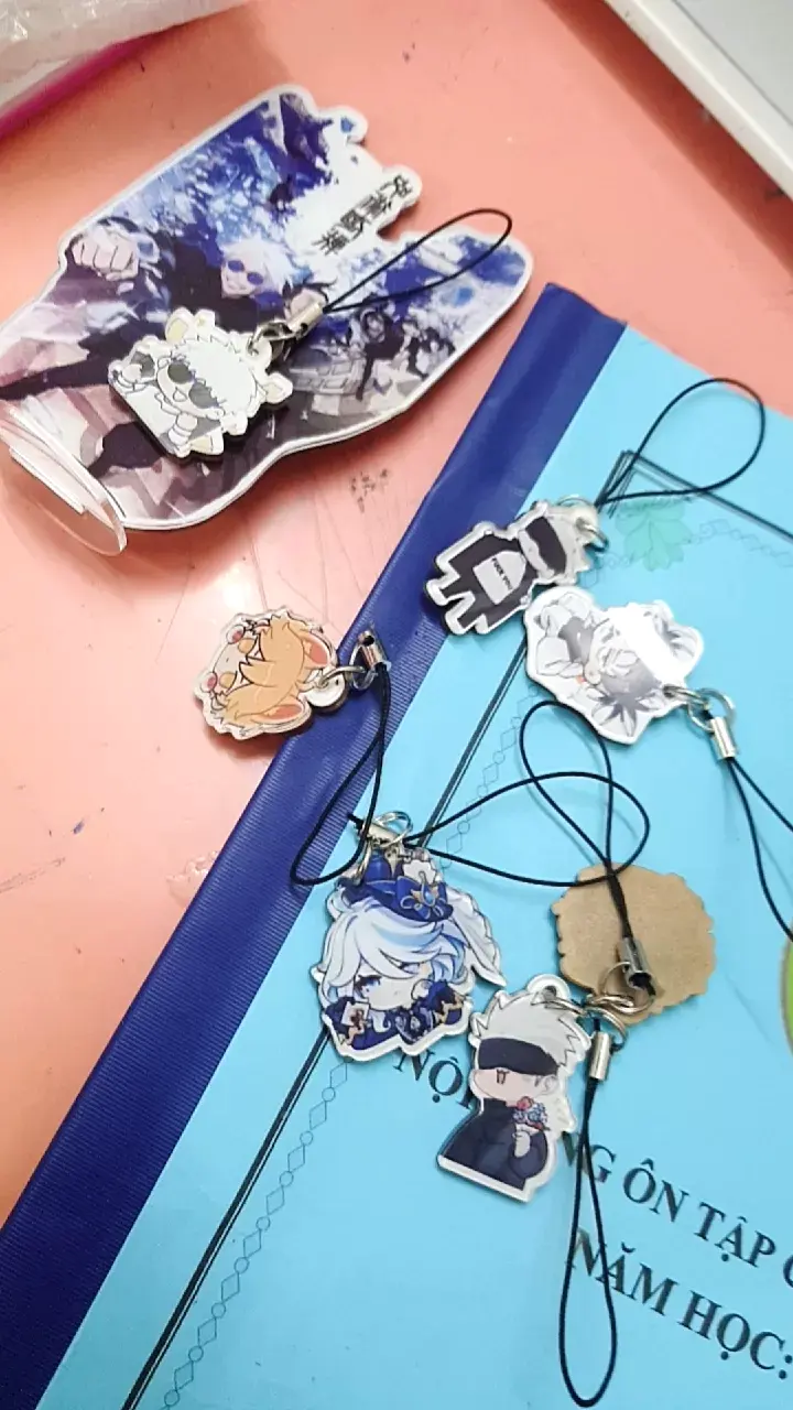 Móc Treo Điện Thoại, Dây Đeo Điện Thoại, Móc Khóa Acrylic Jujutsu Kaisen Gojo Satoru Anime Chibi Cute Theo Yêu Cầu Mica Trong Suốt In 2 Mặt , Trang Trí Treo Cặp, Balo 2