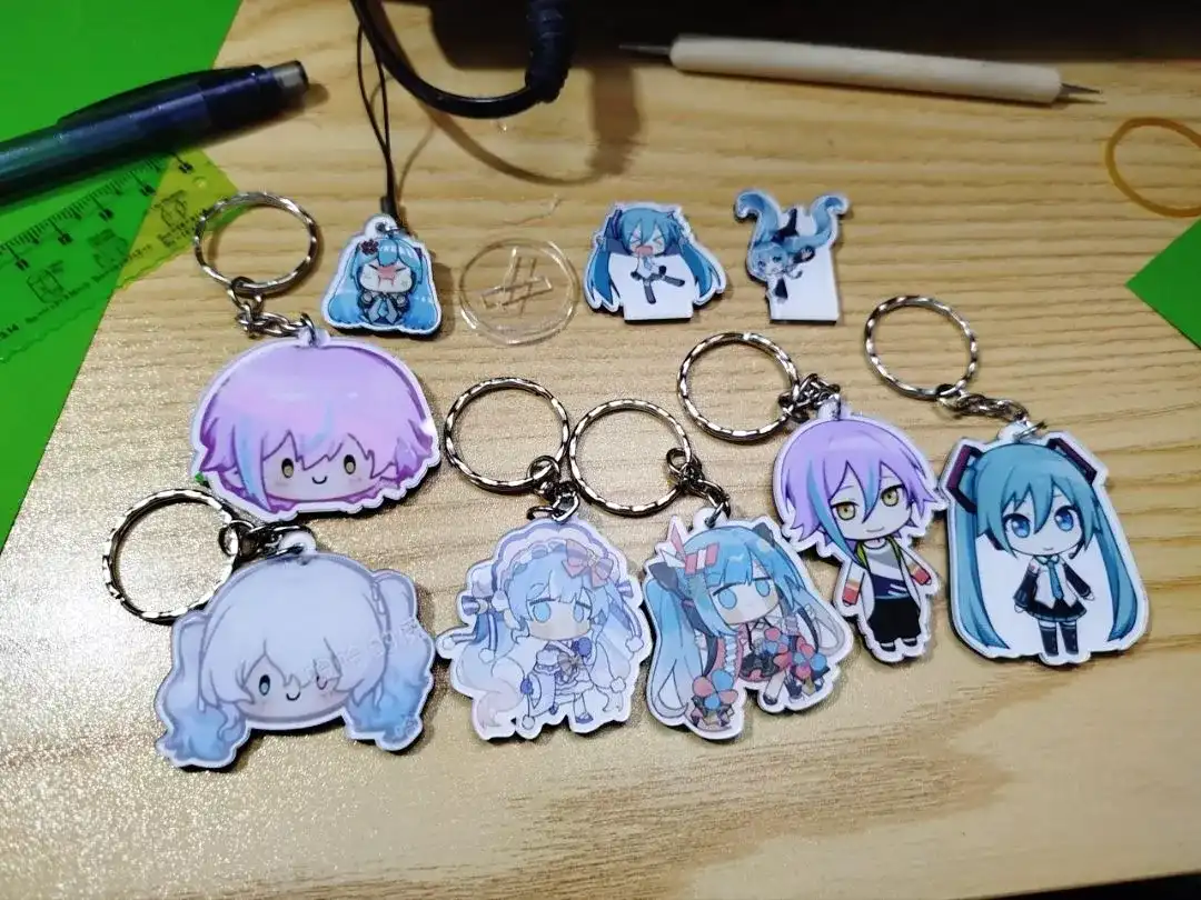 Móc Treo Điện Thoại, Dây Đeo Điện Thoại, Móc Khóa Acrylic Hatsune Miku & Luka Anime Chibi Cute Trang Trí Điện Thoại 3