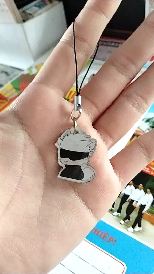 Móc Treo Điện Thoại, Dây Đeo Điện Thoại, Móc Khóa Acrylic Jujutsu Kaisen Gojo Satoru Anime Chibi Cute Theo Yêu Cầu Mica Trong Suốt In 2 Mặt , Trang Trí Treo Cặp, Balo 8