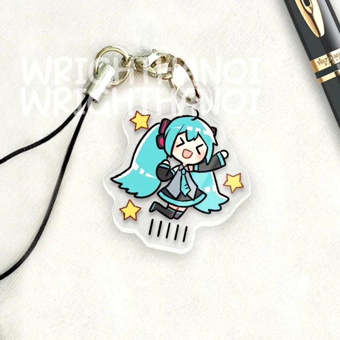 Móc Treo Điện Thoại, Dây Đeo Điện Thoại, Móc Khóa Acrylic Hatsune Miku & Luka Anime Chibi Cute Trang Trí Điện Thoại 8