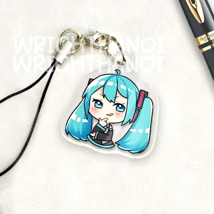 Móc Treo Điện Thoại, Dây Đeo Điện Thoại, Móc Khóa Acrylic Hatsune Miku & Luka Anime Chibi Cute Trang Trí Điện Thoại 9